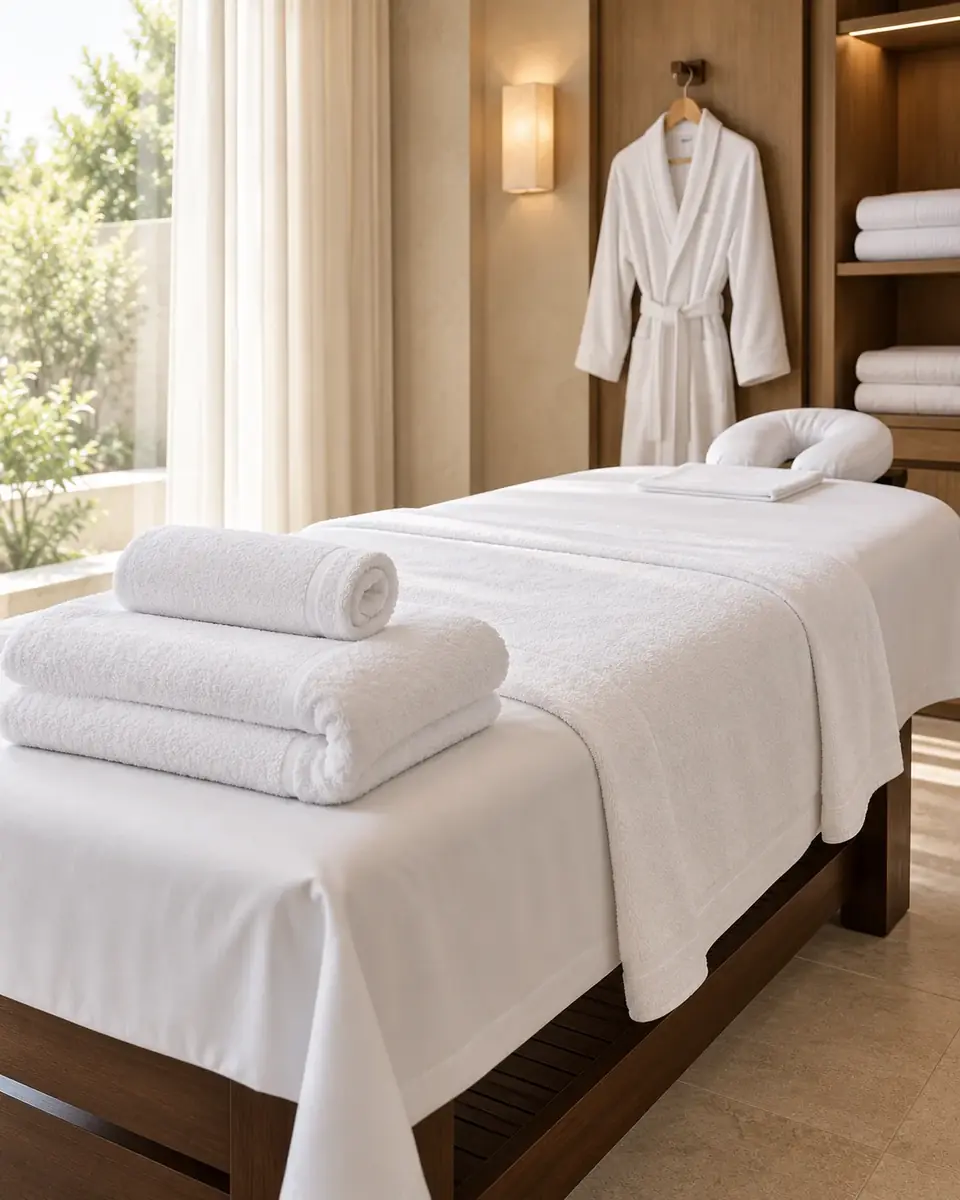 Linge spa serviettes et peignoir