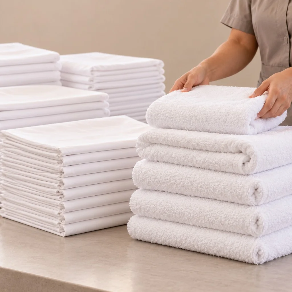 Linge hôtelier plié L’Atelier du Clean Pro